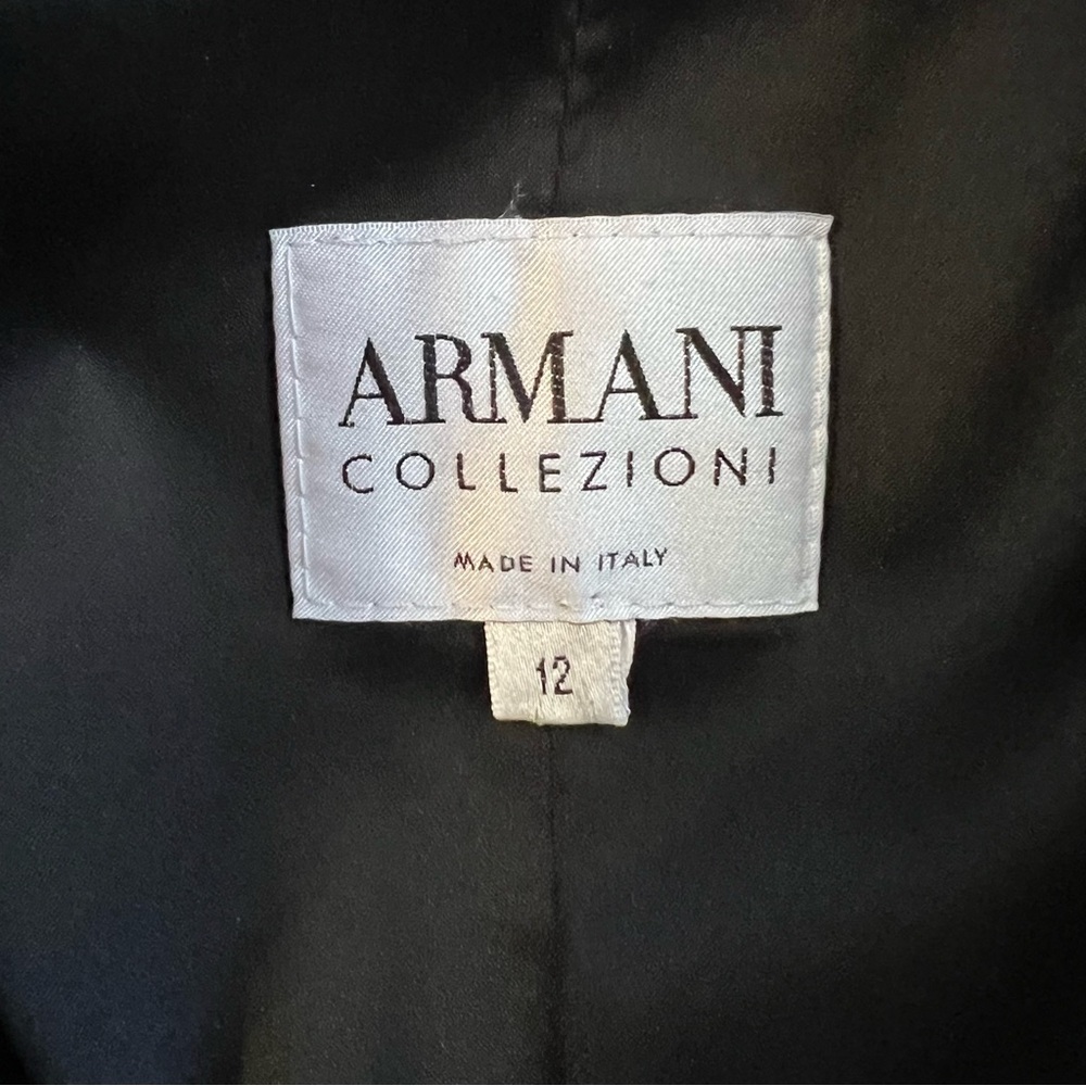 Armani Collezioni Gray Pinstripe Blazer Jacket Wool size 12 - Picture 6 of 10